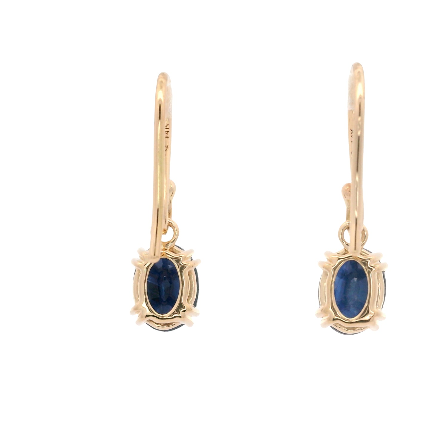 3.62 Ct Oval Sapphire 14K Gold Earrings