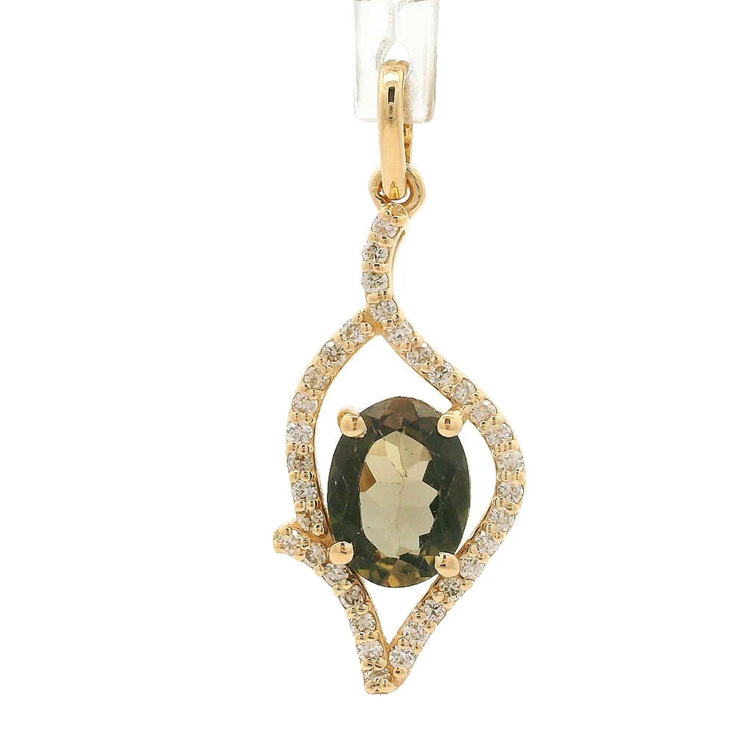 1.37 Ct Oval Tourmaline 14K Gold Pendant