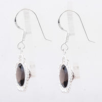 7.45 Ct Smoky Quartz 925 Sterling Silver Earrings