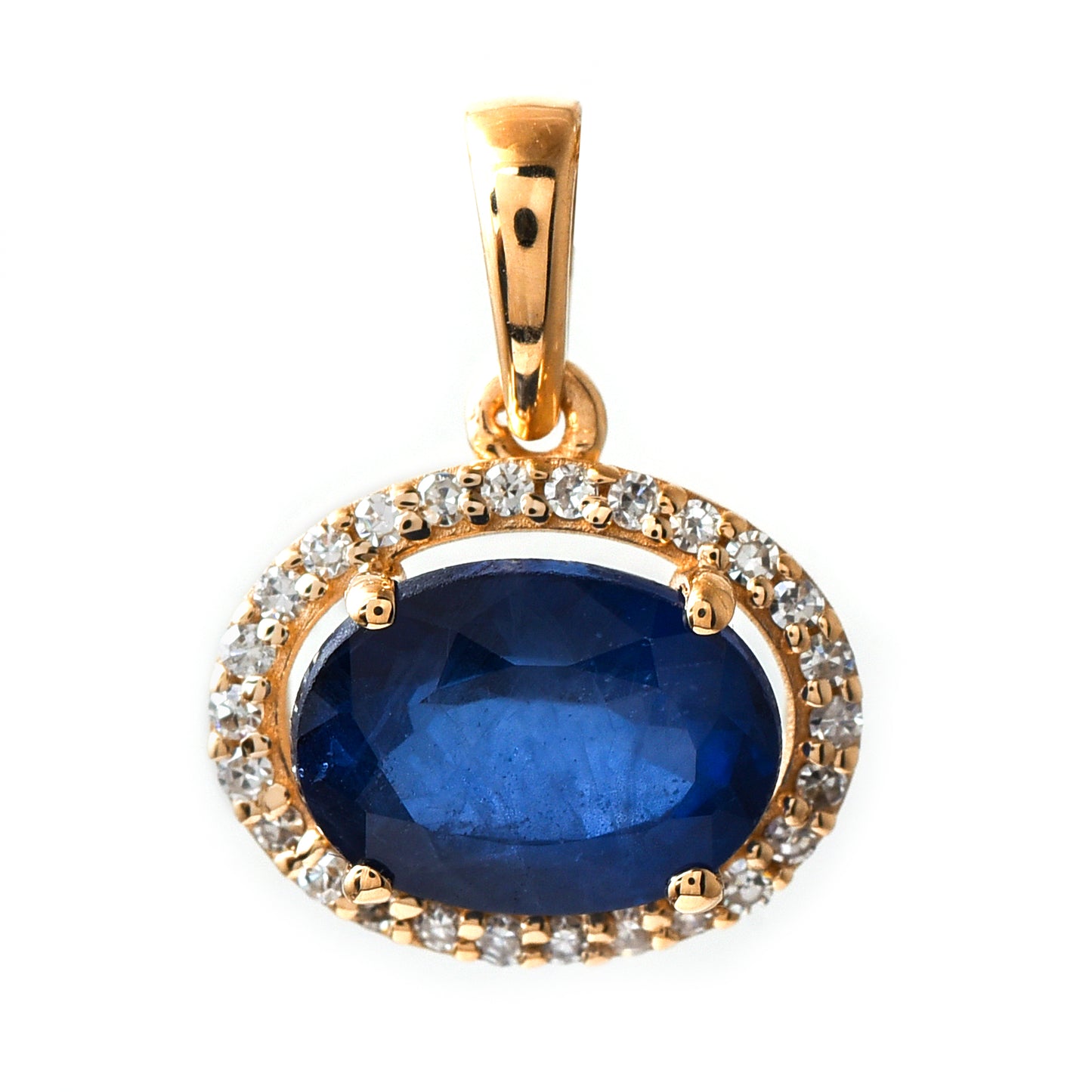 1.71 Ct Oval Sapphire 14K Gold Pendant