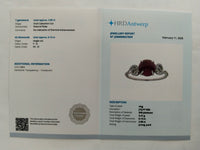 2.99 Ct Round Mixed Cut Natural Ruby 950 Platinum Ring