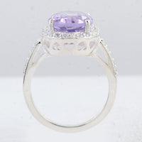 6.34 Ct Oval Amethyst 925 Sterling Silver Ring
