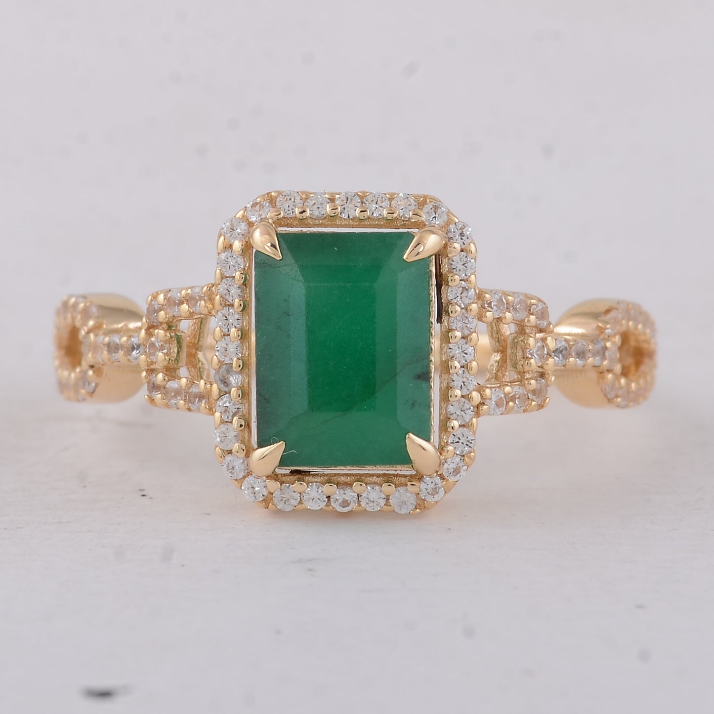 1.88 Ct Octagon Emerald 9K Gold Ring