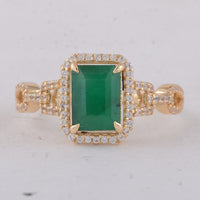 1.88 Ct Octagon Emerald 9K Gold Ring