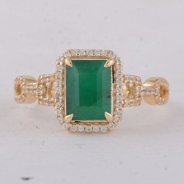 1.88 Ct Octagon Emerald 9K Gold Ring