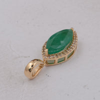 1.47 Ct Marquise Emerald 9K Gold Pendant