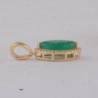 1.47 Ct Marquise Emerald 9K Gold Pendant