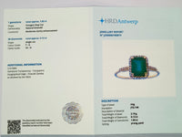 1.94 Ct Octagon Step Cut Natural Emerald 14K Gold Ring