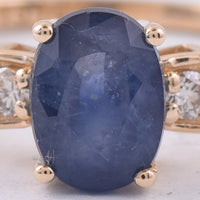 1.46 Ct Oval Natural Sapphire 14K Gold Ring