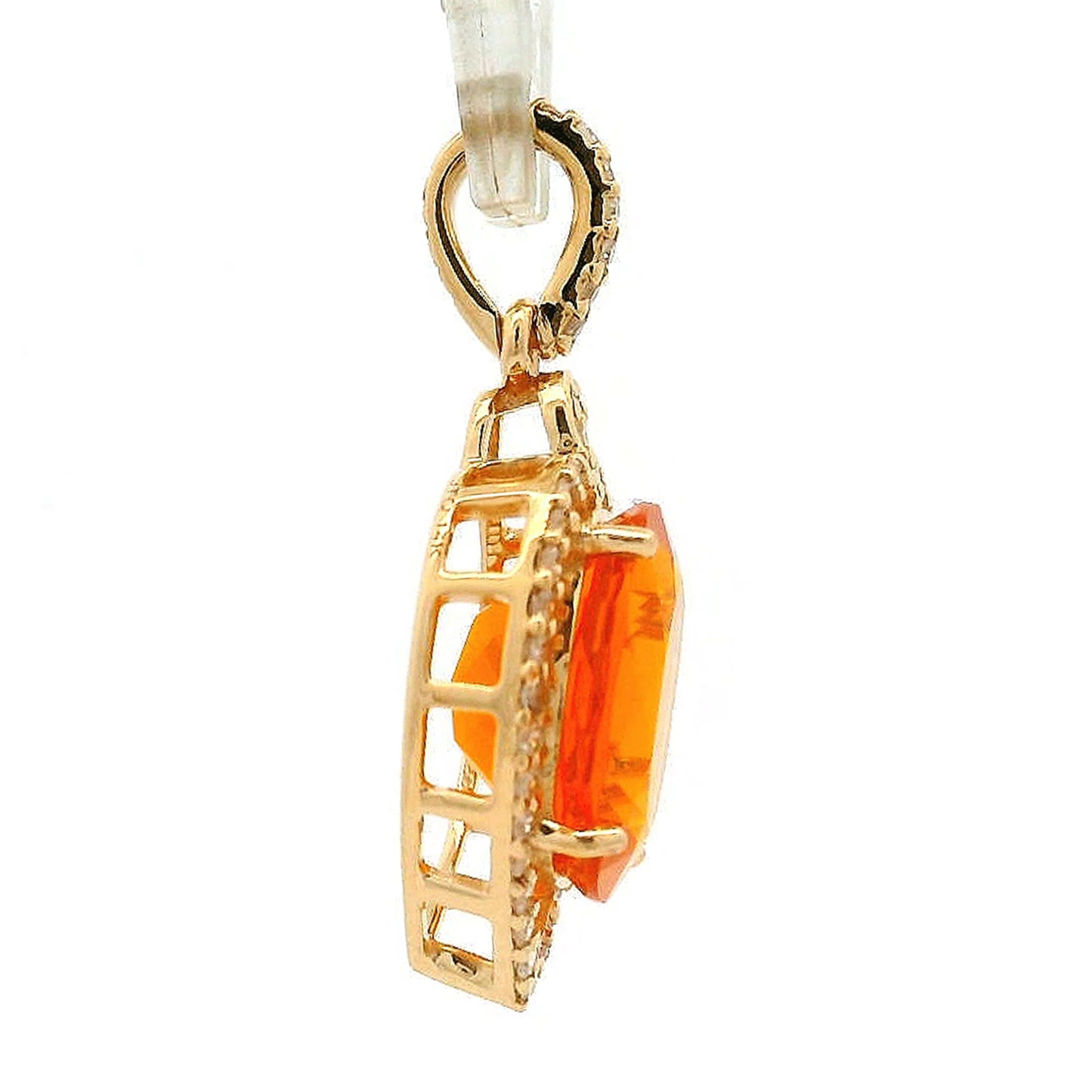 1.81 Ct Oval Fire Opal 14K Gold Pendant