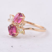 1.28 Ct Oval Natural Pink Tourmaline 14K Gold Ring