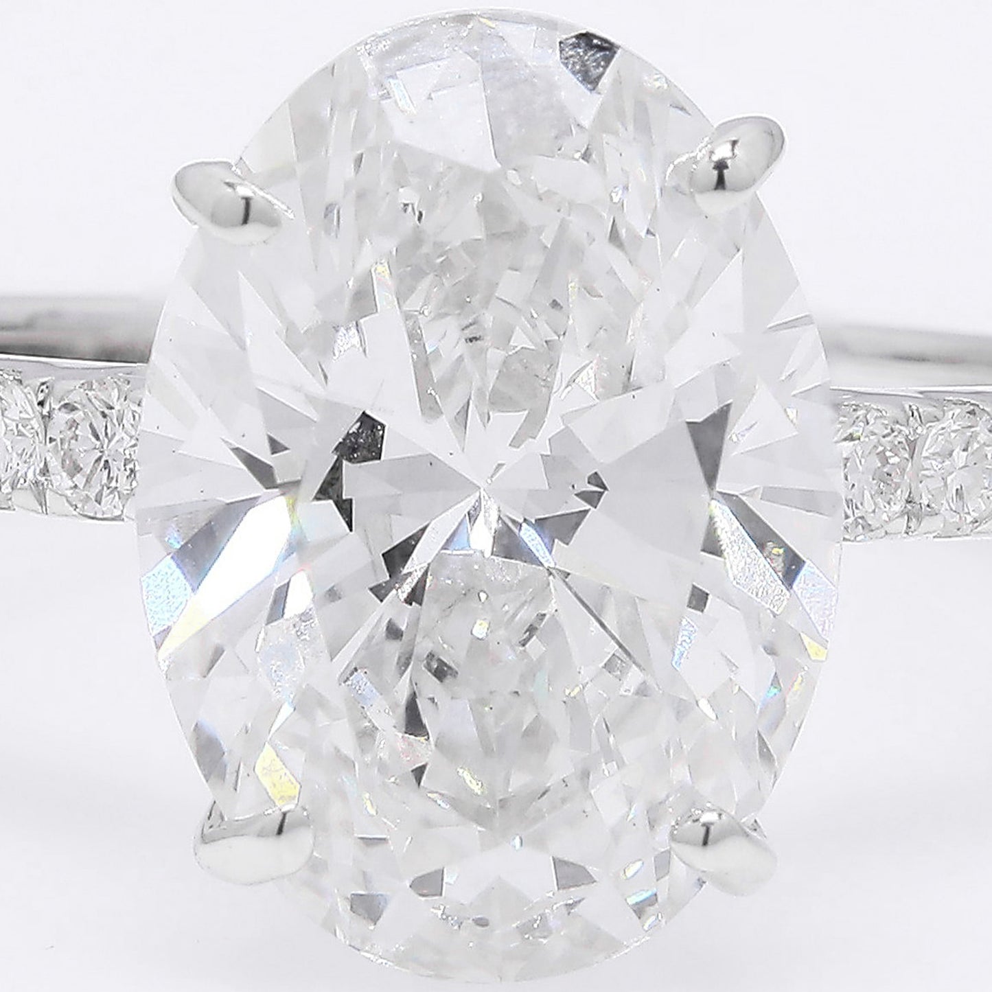 4.20 Ct Oval Brilliant Lab Grown Diamond 14K Gold Ring