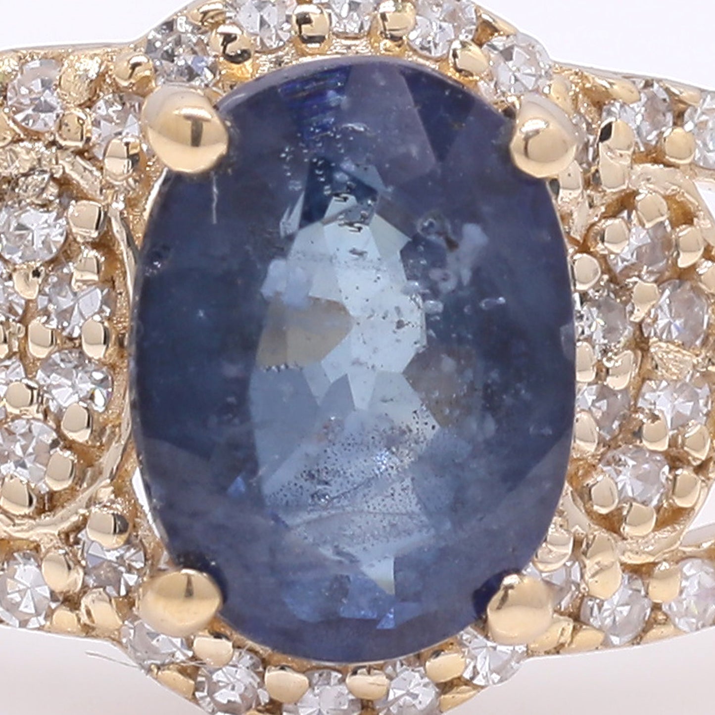 1.46 Ct Oval Mixed Cut Natural Sapphire 14K Gold Ring