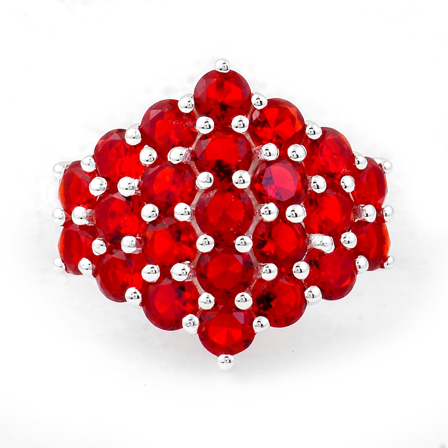 3.02 Ct Round Created Ruby 925 Sterling Silver Ring