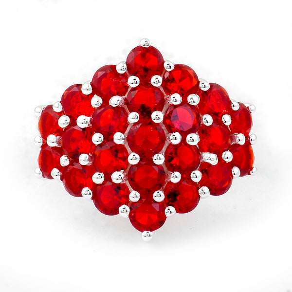 3.02 Ct Round Created Ruby 925 Sterling Silver Ring