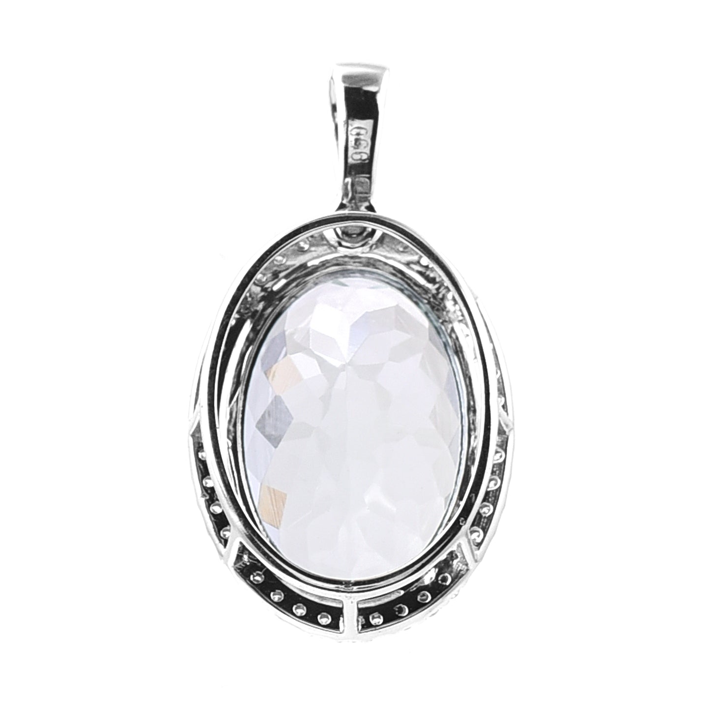 5.61 Ct Oval Mixed Cut Natural Aquamarine 950 Platinum Pendant
