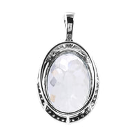 5.61 Ct Oval Mixed Cut Natural Aquamarine 950 Platinum Pendant