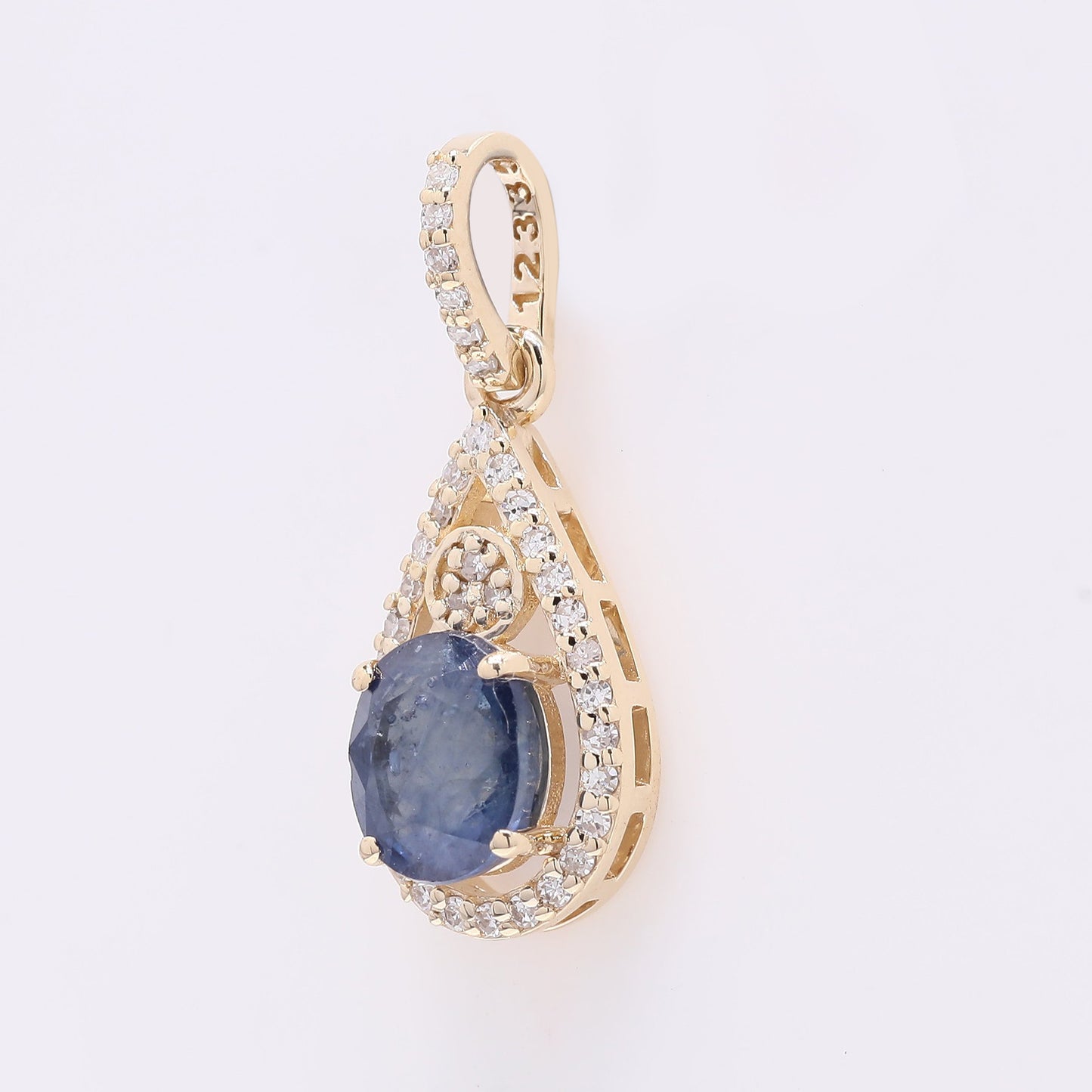 1.20 Ct Oval Mixed Cut Natural Sapphire 14K Gold Pendant