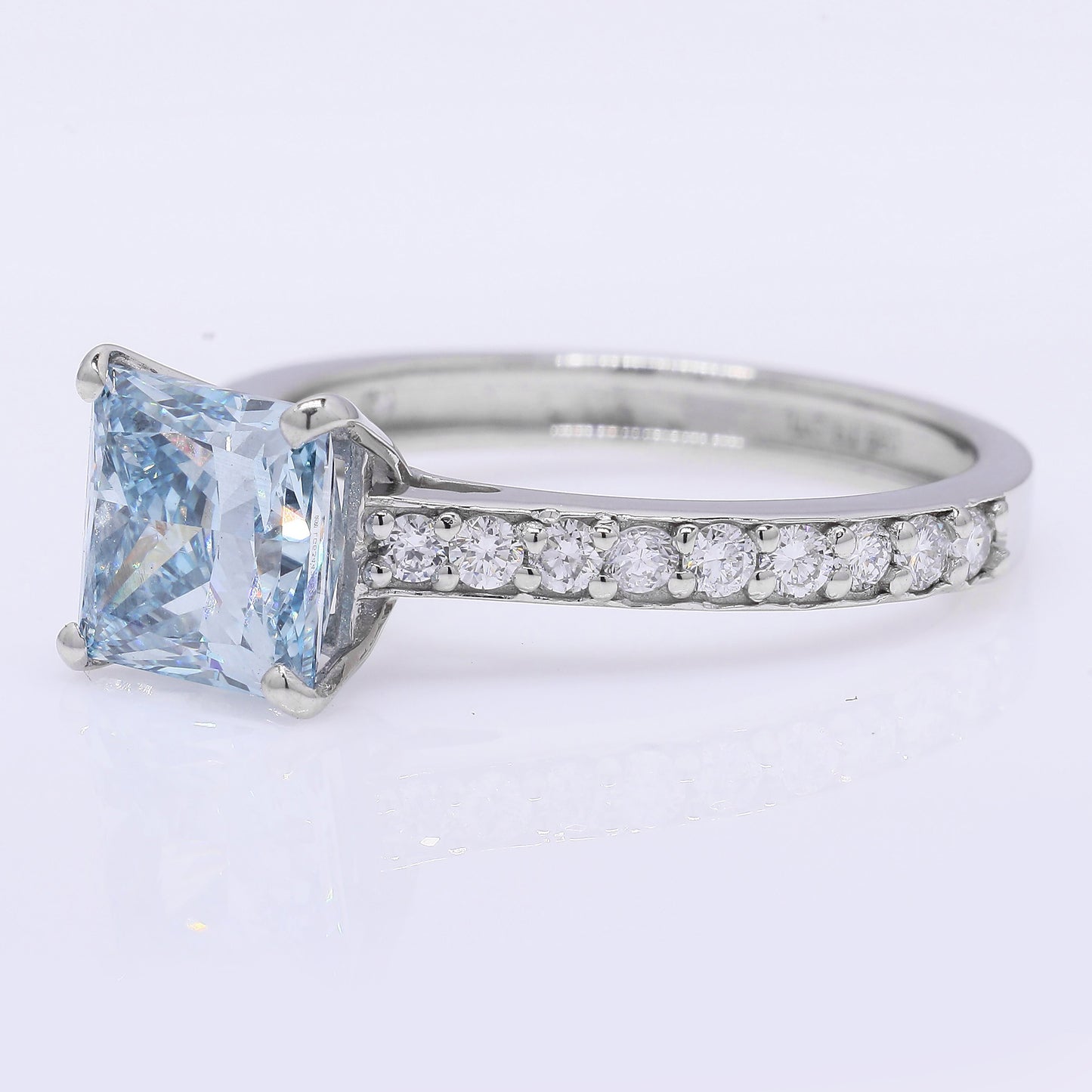 2.82 Ct Princess Cut Lab Grown Diamond 950 Platinum Ring