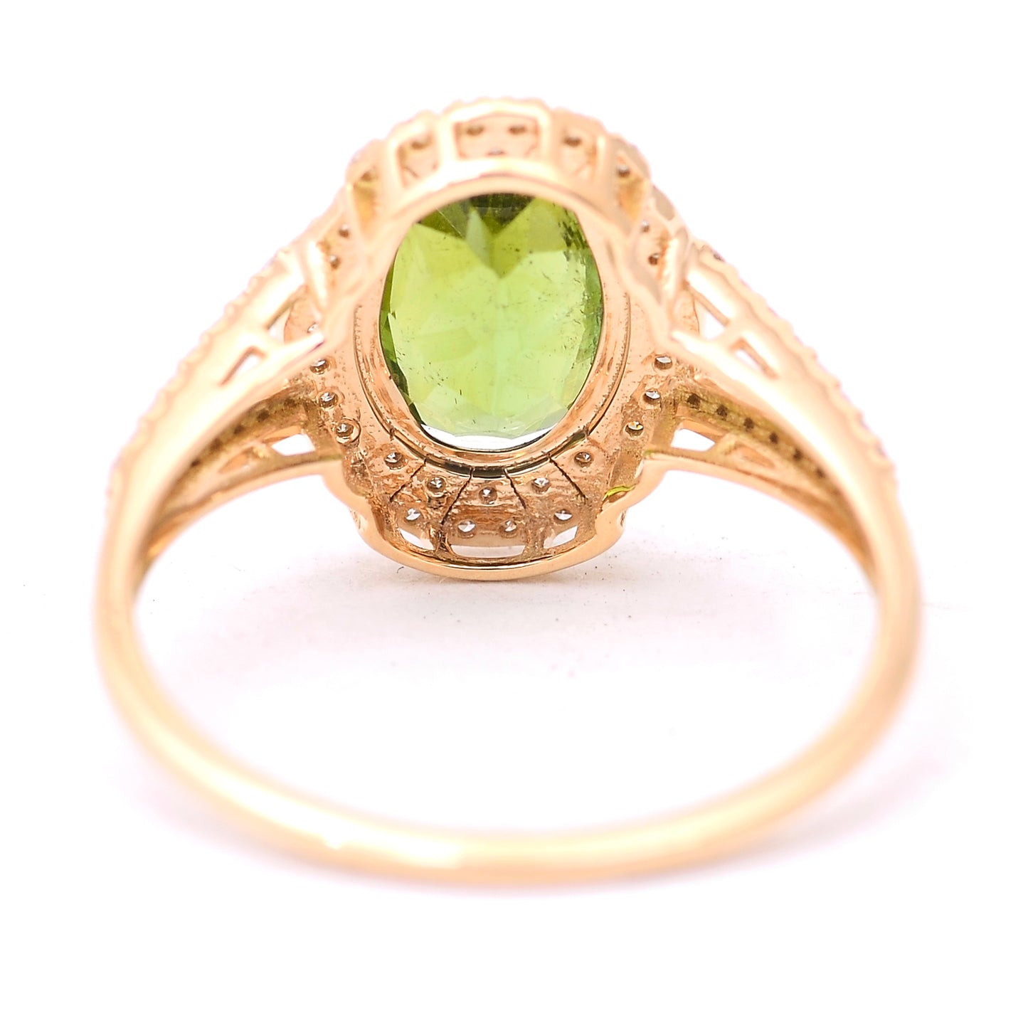 1.72 Ct Oval Mixed Cut Natural Tourmaline 14K Gold Ring