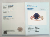 5.15 Ct Oval Cabochon Cut Natural Sapphire 14K Gold Ring