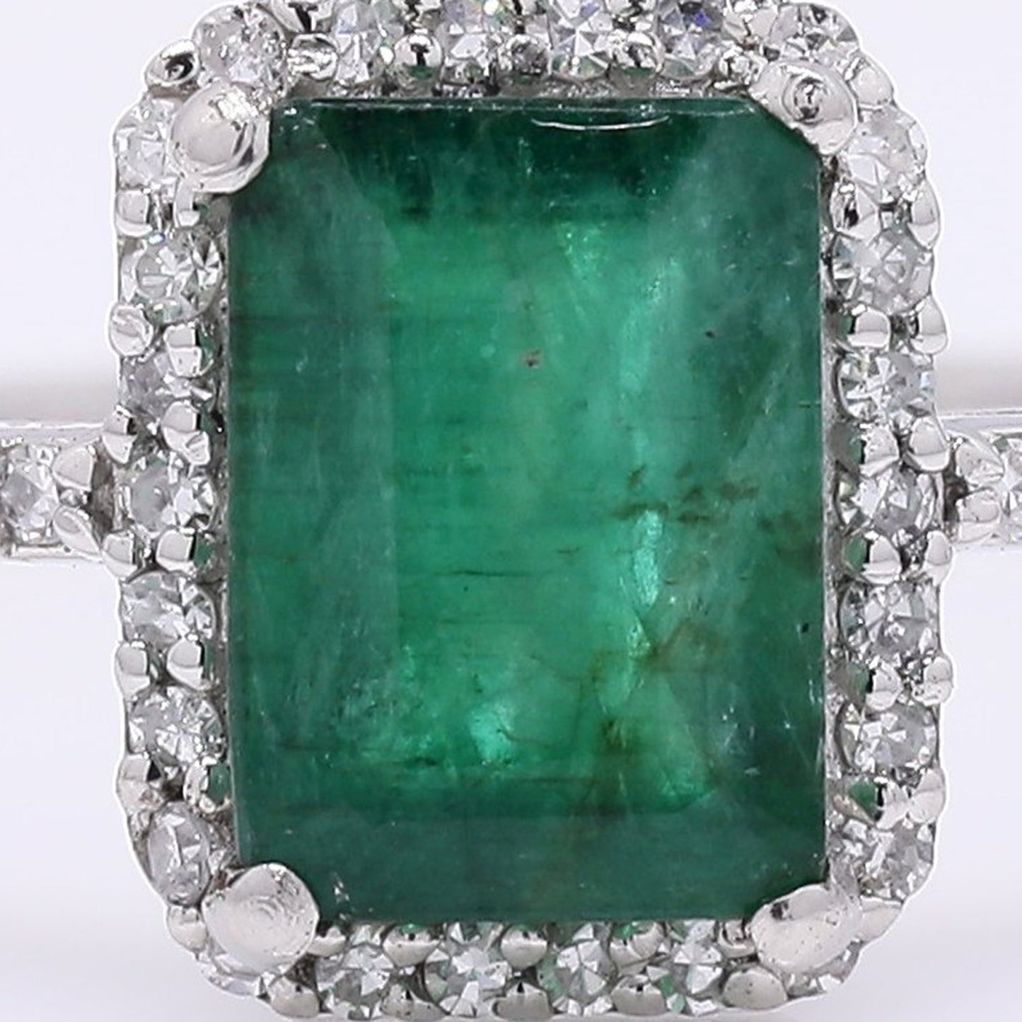 1.23 Ct Octagon Step Cut Natural Emerald 950 Platinum Ring