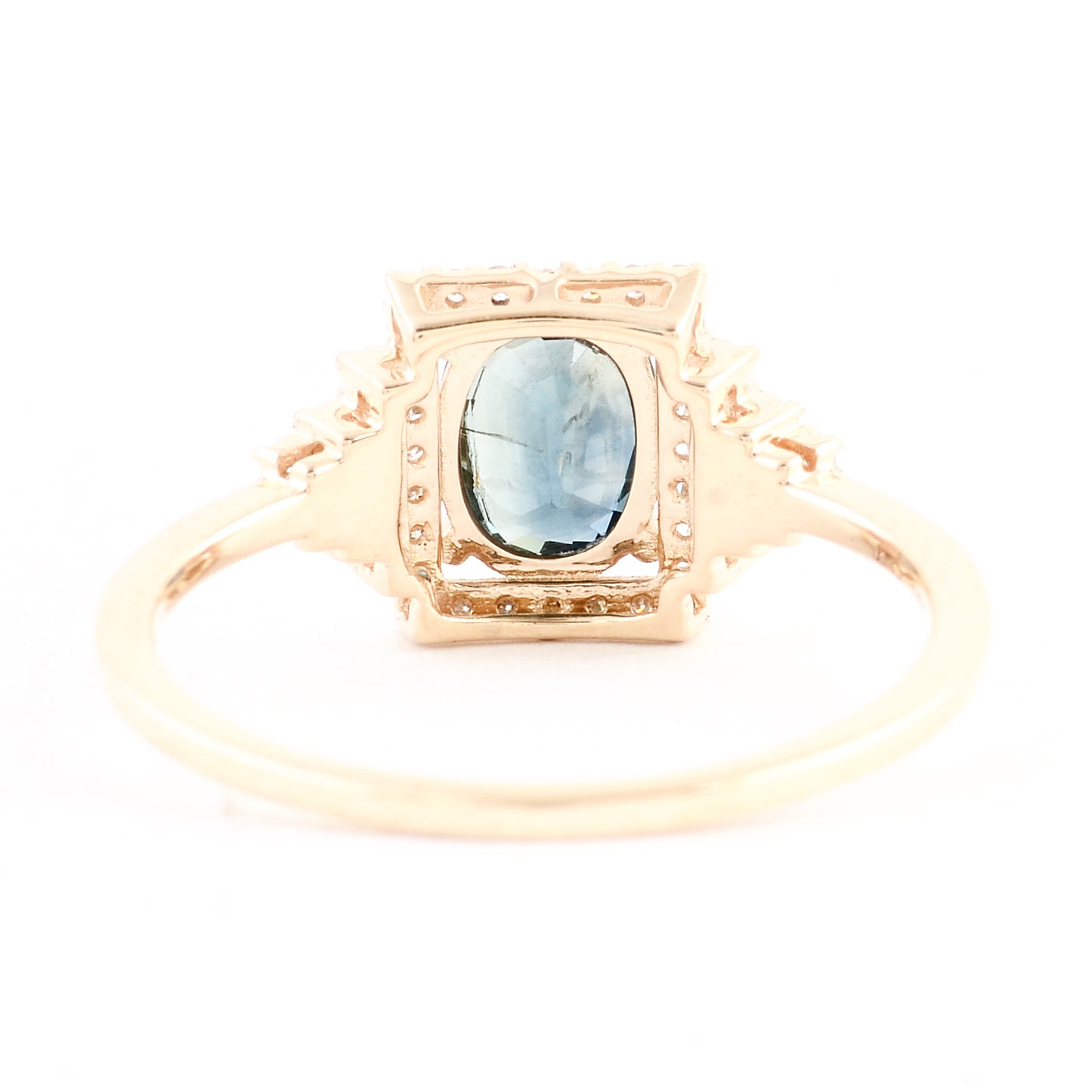 1.05 Ct Oval Mixed Cut Natural Corundum Sapphire 14K Gold Ring
