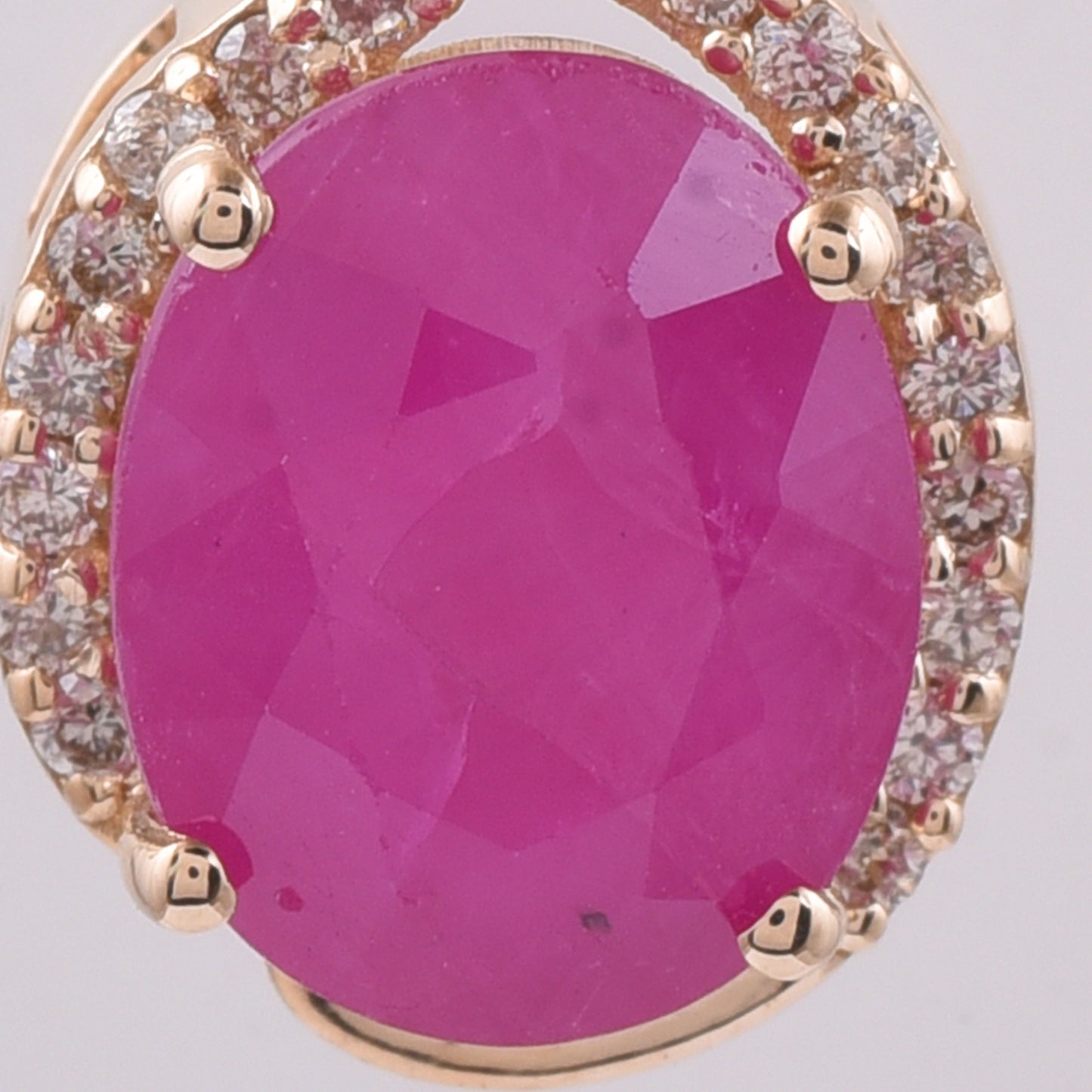 2.80 Ct Oval Natural Ruby 14K Gold Pendant
