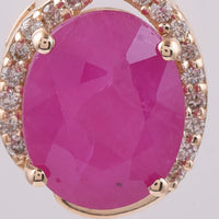 2.80 Ct Oval Natural Ruby 14K Gold Pendant