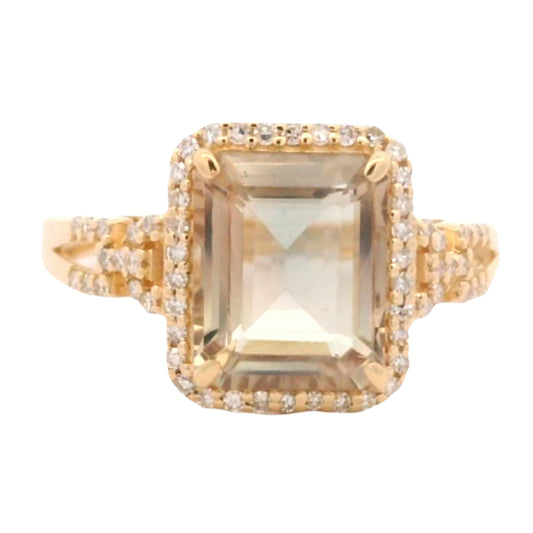 2.56 Ct Octagon Oregon Sunstone 14K Gold Ring