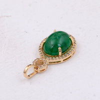 2.95 Ct Oval Emerald 9K Gold Pendant
