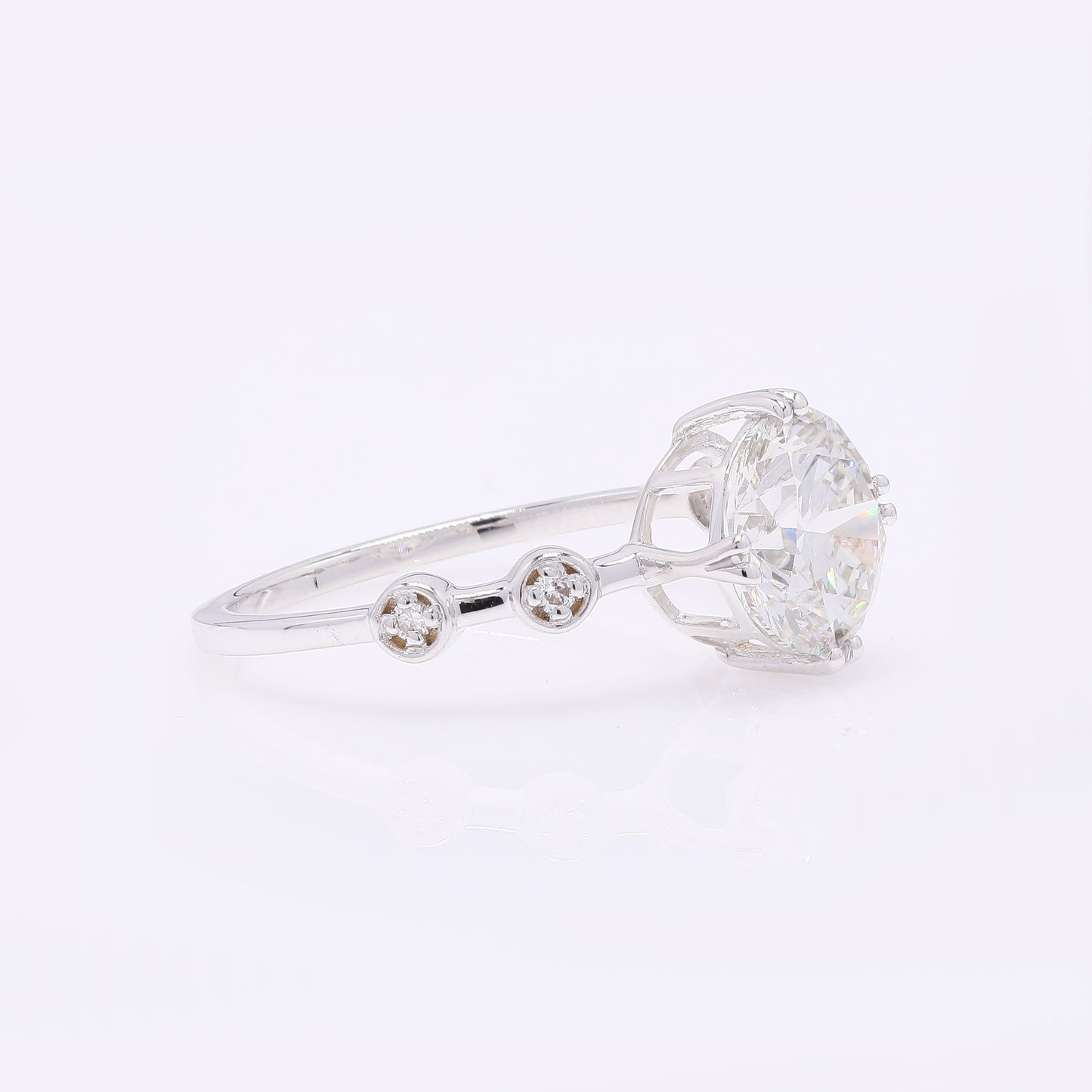 2.08 Carats Lab Grown Diamond 14K Gold Ring