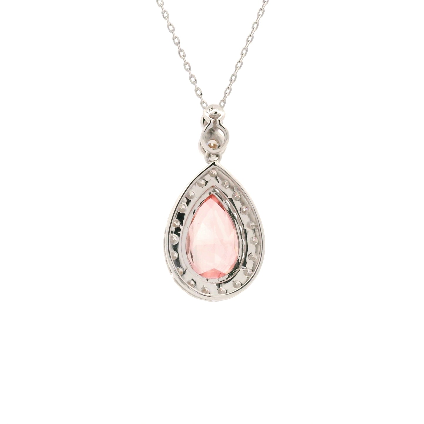 3.60 Carats Pink Lab Grown Diamond 14K Gold Pendant