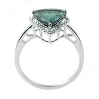 2.57 Ct Triangle Mixed Cut Natural Tourmaline 950 Platinum Ring