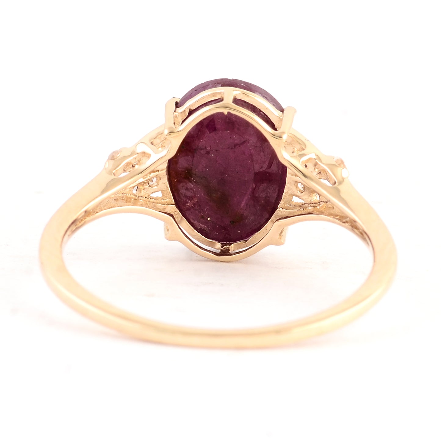 2.80 Ct Oval Ruby 14K Gold Ring