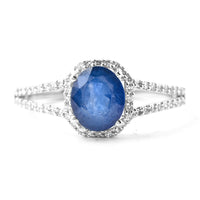 1.68 Ct Oval Mixed Cut Natural Sapphire 950 Platinum Ring
