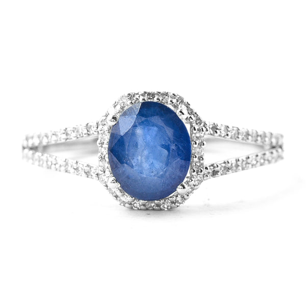 1.68 Ct Oval Mixed Cut Natural Sapphire 950 Platinum Ring