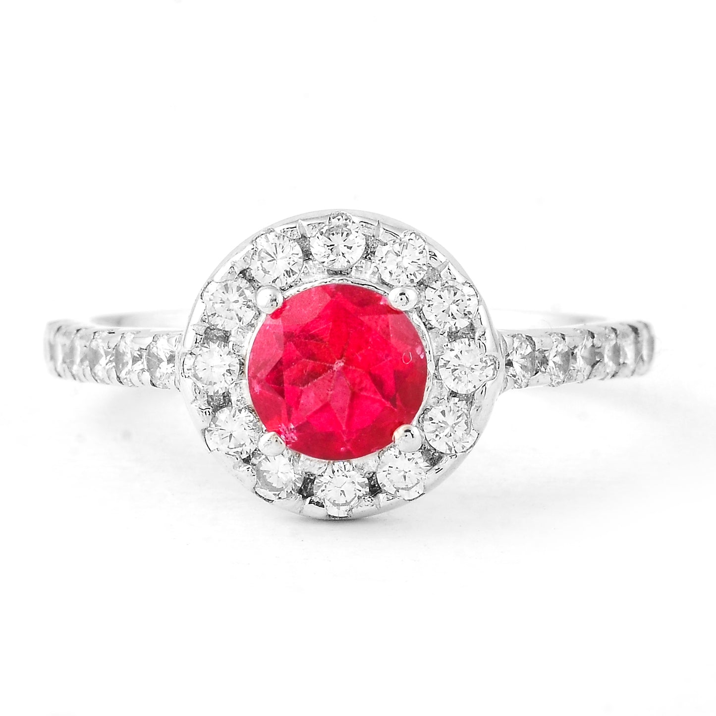 2.59 Ct Round Pink Topaz, Cubic Zirconia, 925 Sterling Silver Ring