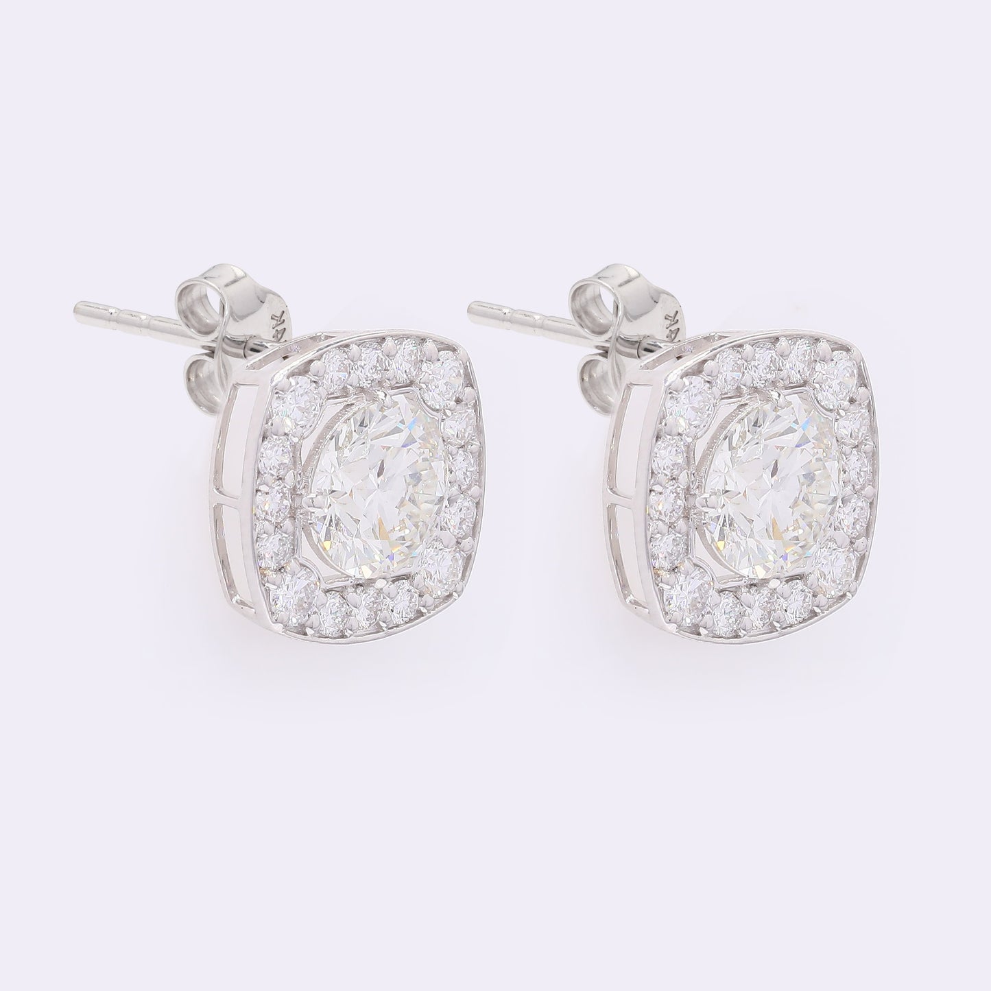 4.08 Carats Lab Grown Diamond 14K Gold Earrings