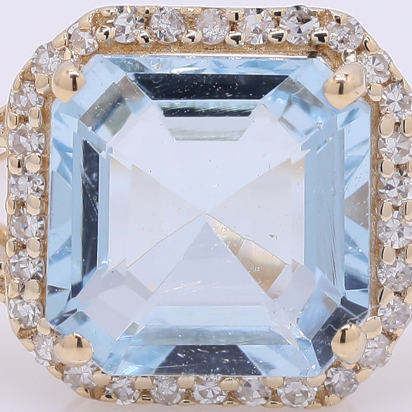 2.11 Ct Octagon Step Cut Natural Aquamarine 14K Gold Ring