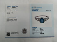 1.70 Ct Oval Mixed Cut Natural Sapphire 950 Platinum Ring