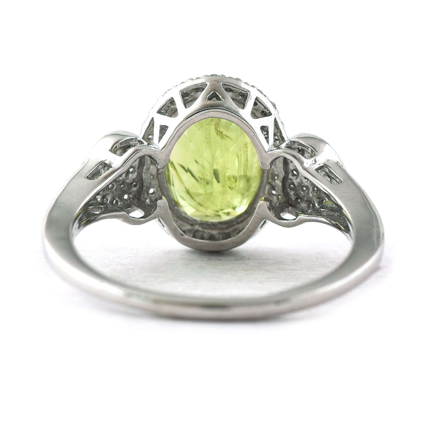 3.20 Ct Oval Mixed Cut Natural Green Sapphire 950 Platinum Ring