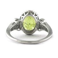 3.20 Ct Oval Mixed Cut Natural Green Sapphire 950 Platinum Ring