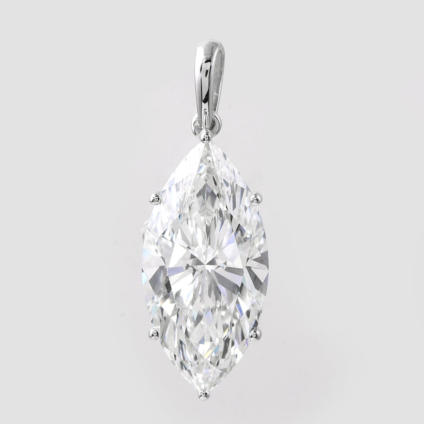 5.71 Ct Marquise Lab Grown Diamond 14K Gold Pendant