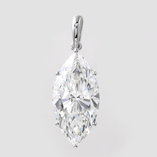 5.71 Ct Marquise Lab Grown Diamond 14K Gold Pendant