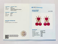 2.98 Ct Round Natural Ruby 14K Gold Earrings