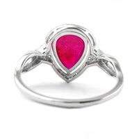 1.60 Ct Pear Mixed Cut Natural Ruby 950 Platinum Ring