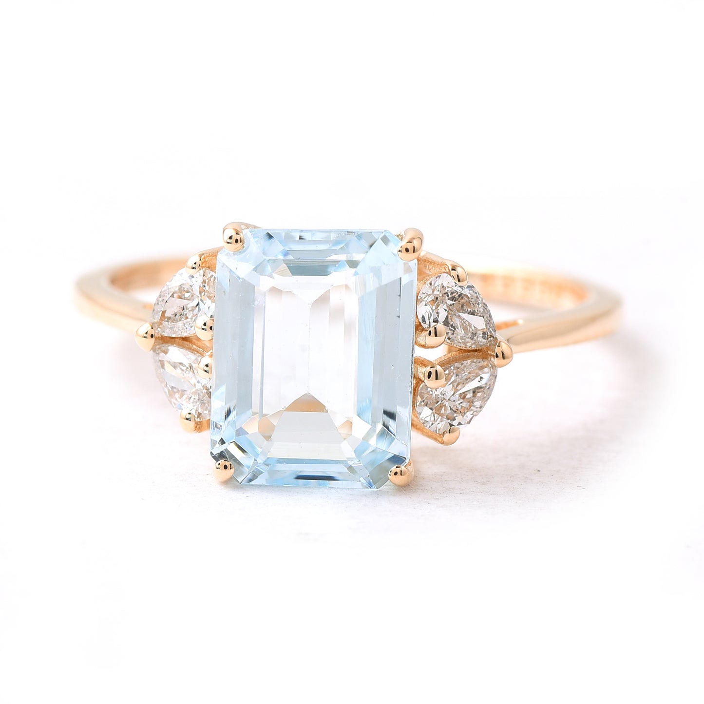 2.37 Ct Octagon Aquamarine 14K Gold Ring