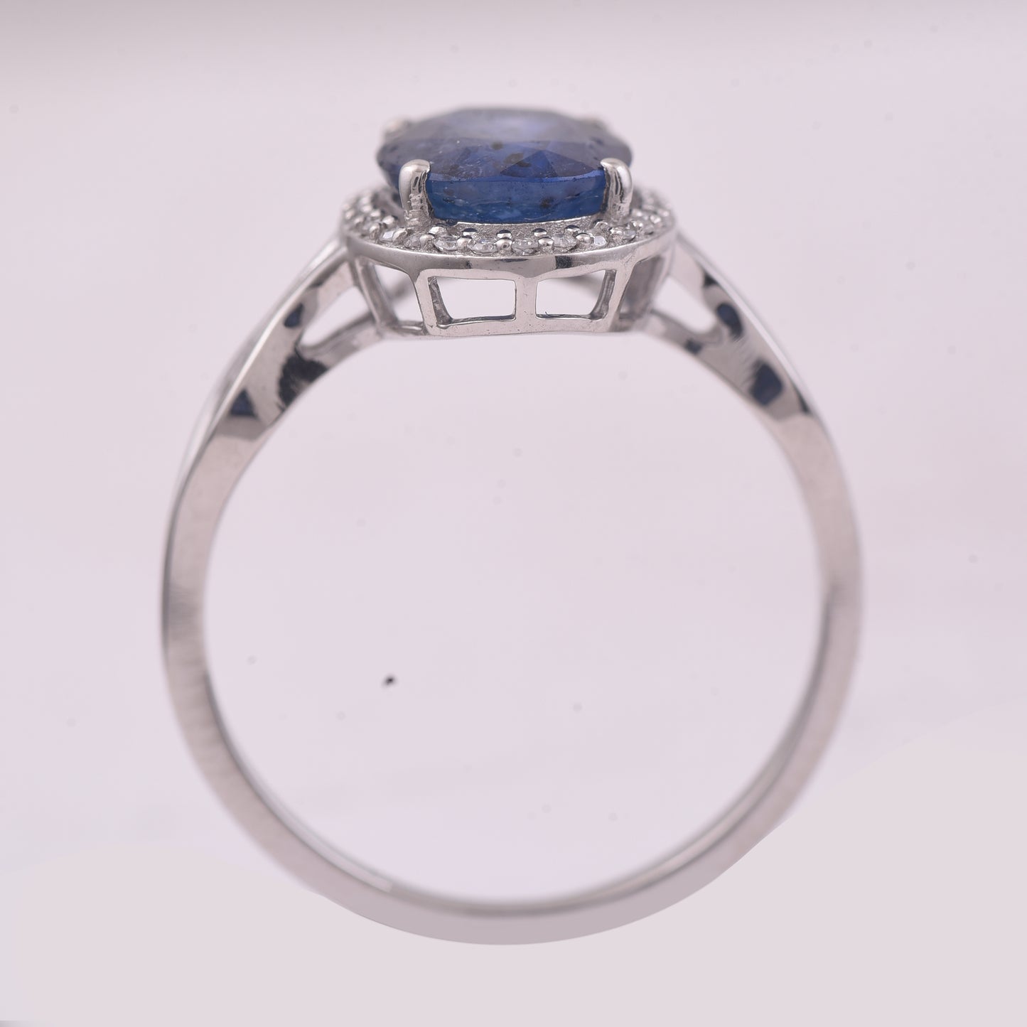 2.42 Ct Oval Mixed Cut Natural Sapphire 950 Platinum Ring