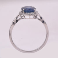 2.42 Ct Oval Mixed Cut Natural Sapphire 950 Platinum Ring